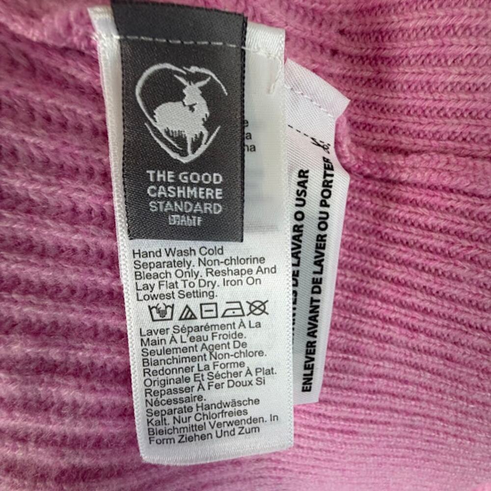 J. Crew Cashmere Relaxed Fit Ribbed Crewneck Sweater Pink Women's Size Medium - Picture 4 of 6